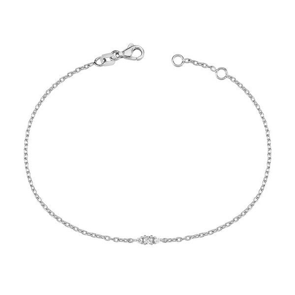 Petit armbånd i 14 kt hvidguld med 0,09 ct diamanter fra Nuran